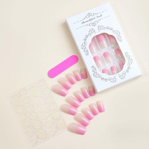24-Piece Trendy Short Acrylic Nails for Stylish Chic Manicures - Image 3