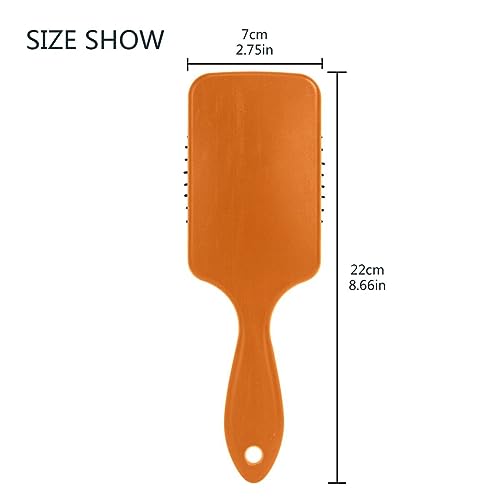 Burnt Orange Cushion Hair Comb, Hair Detangler Brush, Healthy Hair Brush, Long Handle Air Cushion Brush - Image 3
