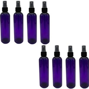 8 Pack 4 oz Purple Cosmo Refillable BPA Free Plastic Mist Spray Bottles