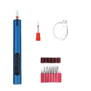 Nail Drill with LED Nail Lamp for Acrylic Nail Professional Portable Cordless Electric Nail Drill, Rechargeable Professional Nail File Manicure Pedicure Machine for Home Use (Dark Blue)