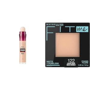 Maybelline Instant Age Rewind Concealer & Fit Me Matte Pressed Powder Creamy Beige 0.2 oz