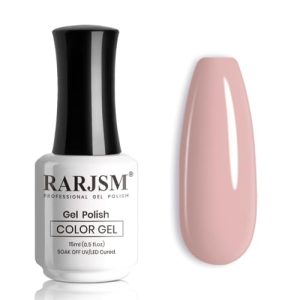 RARJSM Pink Gel Nail Polish,Jelly Gel Polish Sheer Pink Nail Gel Polish,Soak Off UV LED Cured Nude Translucent Pink Skin Color Nail Gel Polish Nail Art Manicure Salon DIY at Home 15ML