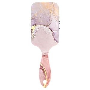 Pink and Golden Marble Pattern Hair Brush Massager, Detangling Comb, Combs Women Anti Static, Hair Brush Pretty