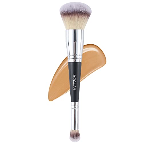 Dual Ended Professional Makeup Brush for Liquid Foundation and Concealer, Large Fluffy Brush