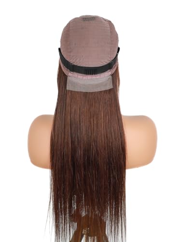 BLY 13x6 Glueless HD Lace Front Wigs Pre Plucked Invisible Bleached Knots, 4 Dark Chocolate Brown Colored Straight Human Hair Wigs for Women 180% Density 18 Inch - Image 6