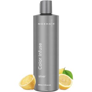 MOEHAIR Color Infuse Silver Shampoo | Paraben & Sulfate Free Shampoo | Removes Unwanted Orange Tones | Silver Purple Shampoo | Neutralizes Brassiness | Professional-Grade Toning Shampoo (12 Fl. Oz)