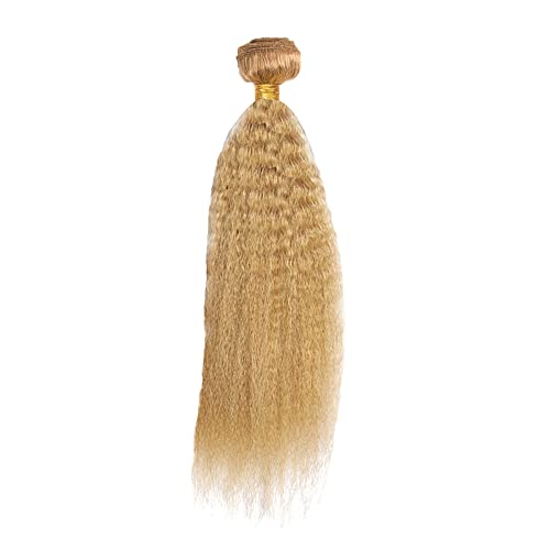 20 22 24 Inch DiexrLamx Hair Honey Blonde Bundles Color #27 Kinky Straight Human Hair Bundles Color #27 Bundles Human Hair Unprocessed Virgin Hair Blonde Yaki Straight Bundles Hair Weave - Image 3