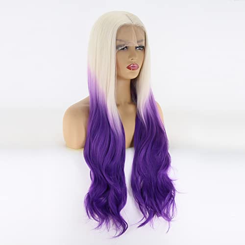 Purple Ombre Lace Front Wig Human Hair - Image 3