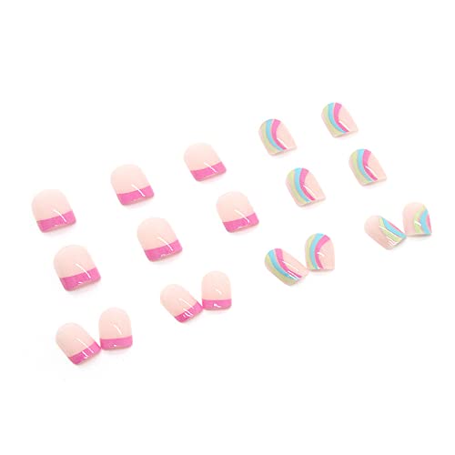 Vibrant Rainbow Ombre Acrylic Nail Tips for Stylish Nail Art Sets - Image 3