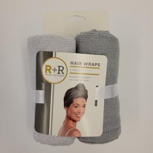 4 Pack Microfiber Hair Wrap Towels, Drying Turbans for Wet Hair, Dry Towel for Women Anti Frizz, Dark Grey/Light Grey