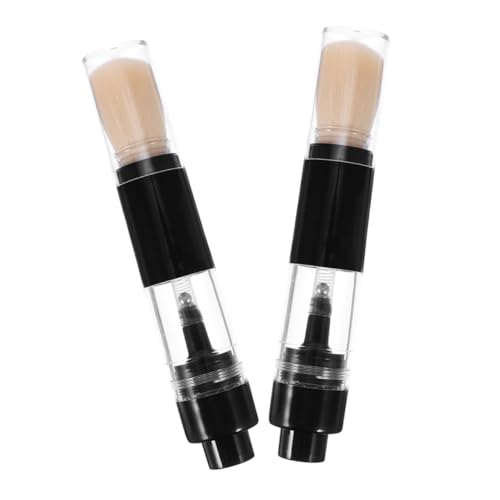 2 Pcs Portable Press-Type Makeup Brush Set for Women - Loose Powder and Foundation Application