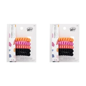 Wet Brush Fabric Coils Hair Scrunchies for Women & Girls - 5 Count, Pink - Suitable for All Hair Types - Pain-Free Hair Accessories Perfect for Long Lasting Braids, Ponytails and More (Pack of 2)