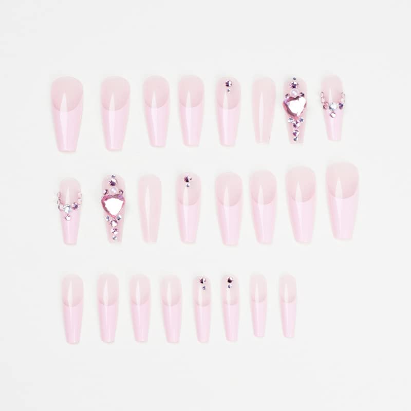 Cute Long Coffin Acrylic Nail Set, 24 Pieces Baddie Style for Chic Nail Art - Image 5