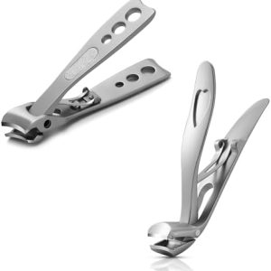 BEZOX Nail Clippers with Catcher for Seniors for Thick Nails, Fingernail and Toenail Clippers