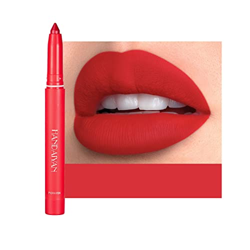 Mattes Velvet Lipstick Pencil Lip Liner Non Fading Non Stick Cup Lipstick Pencil Lip Liner Lipstick Suitable For Ladies Lipstick Gift Womens Halloween Makeup (F, One Size) - Image 3