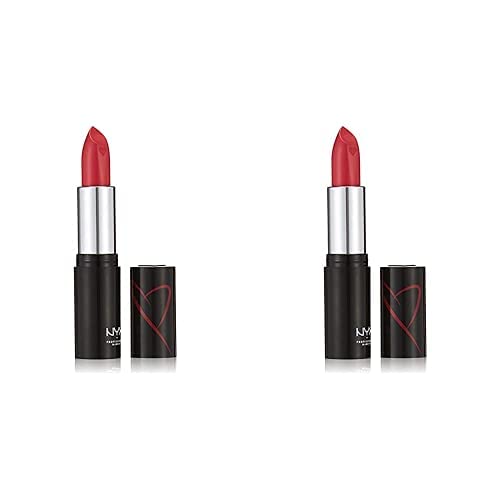 NYX PROFESSIONAL MAKEUP Shout Loud Satin Lipstick, Infused With Shea Butter - 21st (Hot Pink) (Pack of 2)