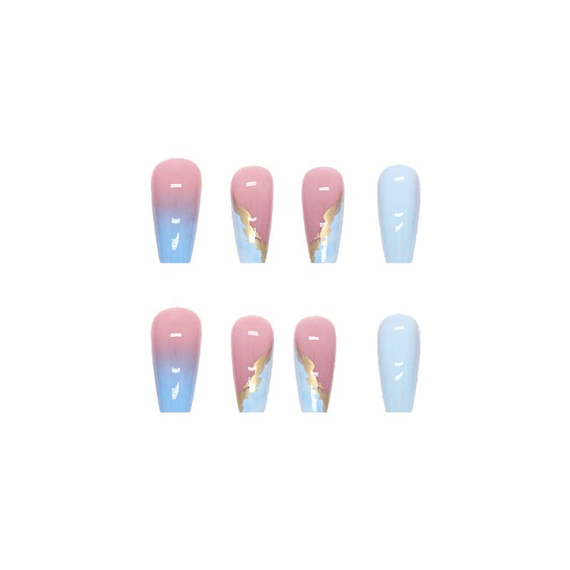 Teal Ombre Acrylic Nails - Image 3