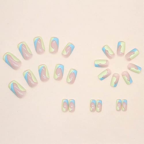 Short Square Natural Acrylic Nail Tips - 24 Pack, Easy Apply, Durable - Image 4