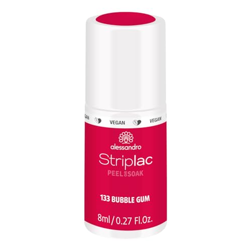 alessandro Striplac Peel or Soak Nail Polish - Long Lasting Wear - Quick Drying Time - Offers a Variety of Colors - Delivers Professional Results - Vegan - Cruelty Free - Bubble Gum - 0.27 oz