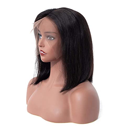 ISEE Hair 13x4 Lace Front Wigs Brazilian Virgin Human Hair Wigs Short Straight Bob Wigs 150% Density Pre Plucked with Baby Hair For Black Women (12 Inch (Pack of 1), Natural Black) - Image 3