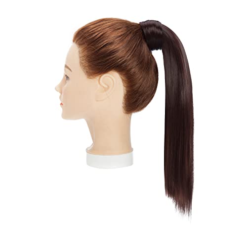 Benehair Wrap Around Ponytail Natural Black Mix Dark Auburn Hair Extensions Clip in Ponytail Hairpiece One Piece Hair Extension for Women 14 inch Straight Synthetic Valentines Day Gift Party - Image 2