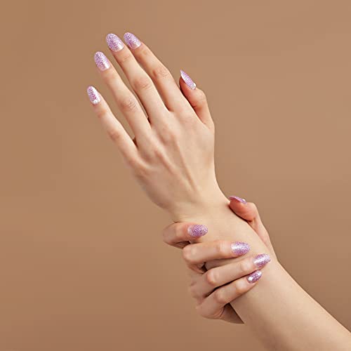 Purple and yellow gel nail designs. - Image 2