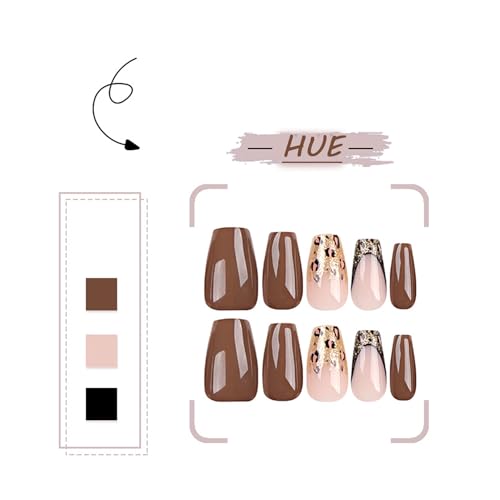 Coffin Style Stick-On Nail Set Easy Application Chic Design 24 Count - Image 5