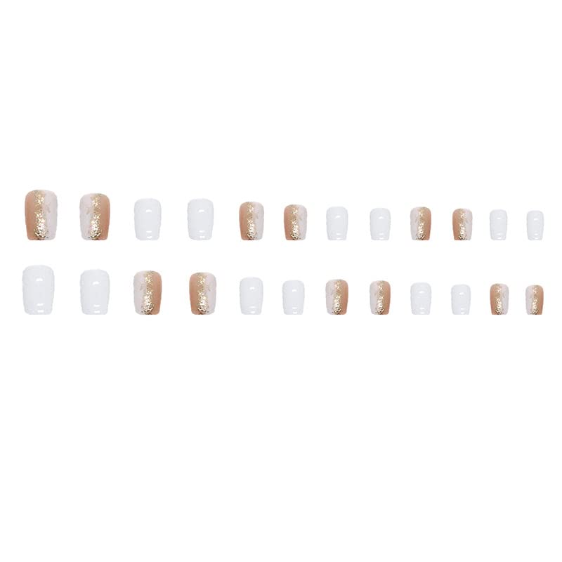 Elegant White Ballerina Acrylic Nail Kit Full Cover Short Length 24 Count - Image 5