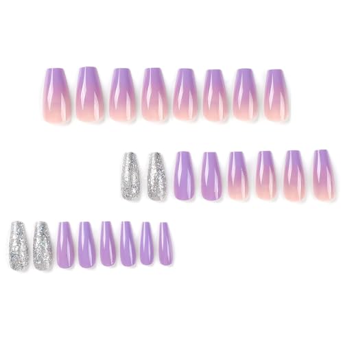 Medium Purple Acrylic Nails - Image 2