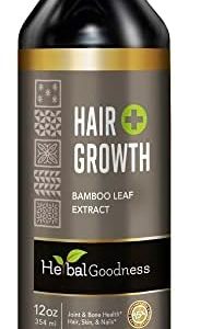 Hair Growth Plus 12oz - Bamboo Hair Product for Women and Men with Vitamins for Hair Growth with Collagen supplements, Keratin - Hair Skin and Nails Vitamins for all Hair Types -1 Bottle