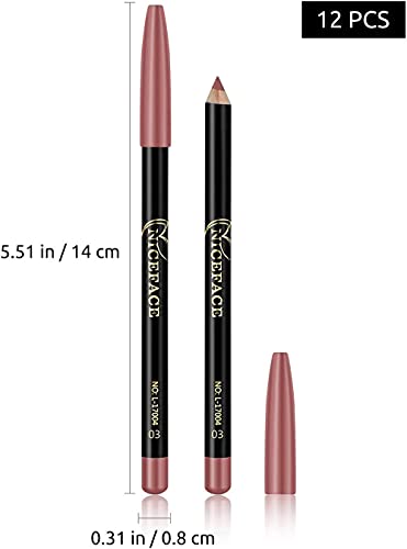 Waterproof Lip Liner Pencil Set 12 Vibrant Long-lasting Colors for All-day Wear - Image 6