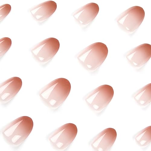 Magrace Press on Nails Short Almond Fake Nails French Tips Full Cover Short Round False Nails with Designs 24 Pcs Stick on Nails for Women and Girls - Image 4