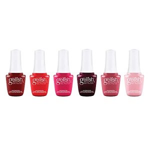 Gelish Mini Core Collection 9 mL 0.3 Fluid Ounce At Home Manicure and Pedicure 6 Color Soak Off Gel Nail Polish Set, Reds of the Year