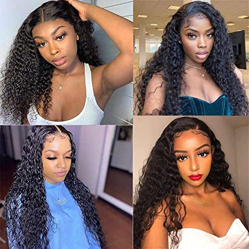 360 Deep Curly Wave Wig HD Transparent 360 Full Lace Wigs Human Hair Brazilian Virgin Curly Wave Lace Frontal Wig Human Hair 30'' Deep Water Curly Wig Pre Plucked with Baby Hair for Black Women - Image 4