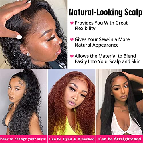 360 Deep Curly Wave Wig HD Transparent 360 Full Lace Wigs Human Hair Brazilian Virgin Curly Wave Lace Frontal Wig Human Hair 30'' Deep Water Curly Wig Pre Plucked with Baby Hair for Black Women - Image 3