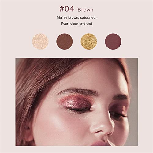 4 Colors Eyeshadow Palette Warm Cool Matte Glitter Highly Pigmented Blendable Makeup - Image 7