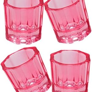4 PCS Nail Art Acrylic Liquid Powder Dappen Dish Glass Liquid Holder Glass Bowl Crystal Cup Nail Supplies