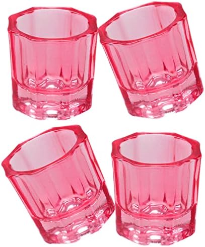 4 PCS Nail Art Acrylic Liquid Powder Dappen Dish Glass Liquid Holder Glass Bowl Crystal Cup Nail Supplies