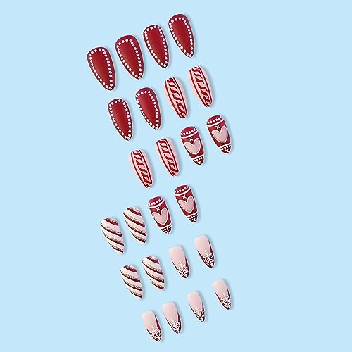 Christmas Acrylic Nails Almond - Image 4