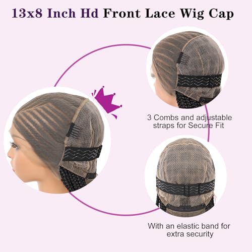13X8 Inch HD Lace Front Cornrow Braided Wigs for Women Box Braided Wigs with Baby Hair Middle Part Synthetic Lace Front Long Black Box Braid Wig 36 Inch - Image 4