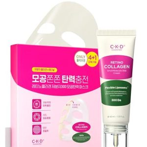 CKD Retino Collagen Pore Elasticity Mask 5 Sheets plus 300ml Anti-Wrinkle Face Cream Set