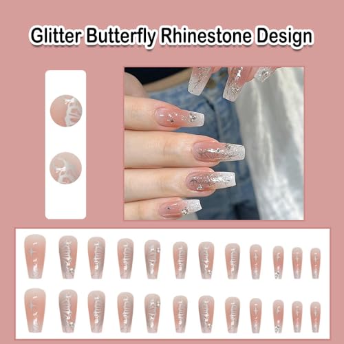 White coffin-shaped acrylic nails. - Image 2