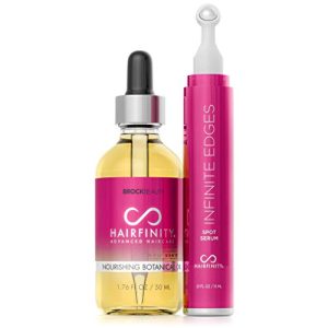 Hairfinity Botanical Oil and Infinite Edges Hair Serum - Hair Growth Treatment to Prevent Hair Loss and Stimulate Hair Follicles