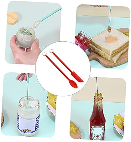 3 Sets Silicone spatula digging spoon body wax spatula jar spatula cheese spatula face cream spatula eye cream applicator butter Sauce Scraper silicone spoon long handle - Image 6
