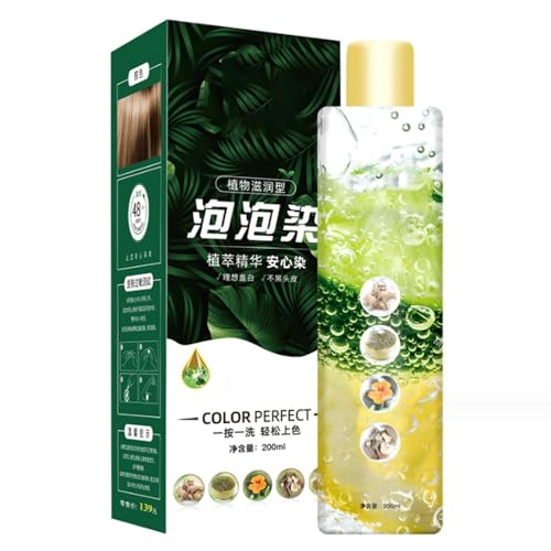 Plant Extract Bubble Hair Dye,Pure Plant Extract For Color Bubble Dye,Plant Bubble Hair Dye Shampoo, Lazy Bubble Hair Dye, Household Easy To Wash Hair Washing Color Cream (Color : Wine red, Size : 1
