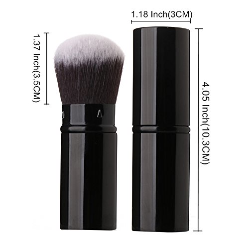 Sinide Retractable Makeup Brush Set Professional Kabuki Kit for Travel Mineral Powder Cream Cosmetics - Image 2