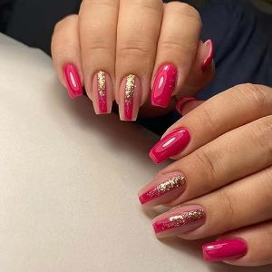 Glittery Gold Acrylic Nail Art Design Kit for Stunning, Easy DIY Manicures