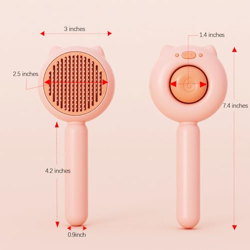 Pet Hair Cleaner Brush for Puppy Kitten Bunny with Release Button For Indoor Pet Hair Collection Self Cleaning Comb For Shedding Dog Grooming Brushes Cat Hair Deshedding Brush Comb(Piggy Shape) - Image 7