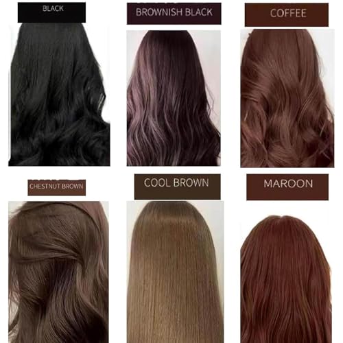 Tikieta Hair Dye, Tikieta Plant Hair Dye Shampoo, Plant Bubble Hair Dye Shampoo,Plant Extract Bubble Hair Color Shampoo, Natural Plant Hair Dye And Hair Care 2 In 1 (Chestnut Brown) - Image 4
