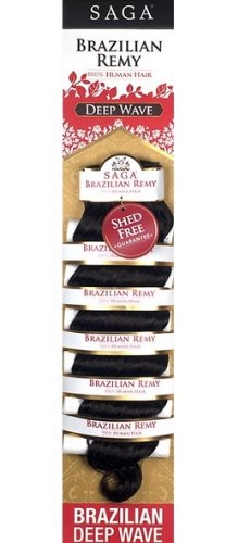 Saga Brazilian Keratin Remy Human Hair Weave - DEEP WAVE (10", 2 - DRK BRN)